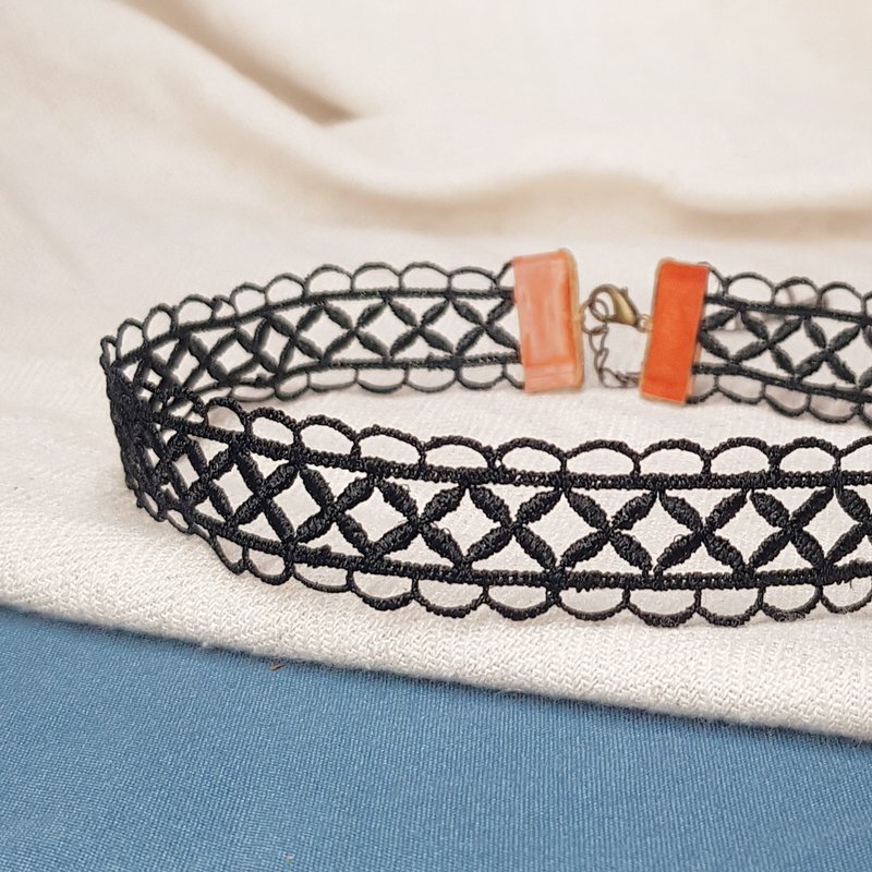 【Fashion Express】 织带颈链 颈链 手链 种子 橡实 - 项链 - 其他人造纤维 黑色