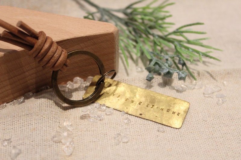 My Sweet Home- 黄铜钥匙圈 - 钥匙链/钥匙包 - 其他金属 卡其色