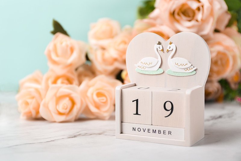 【Jeantopia】知音选品 实木白色万年历 | 1150801 - 年历/台历 - 木头 