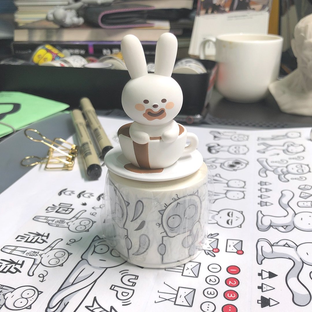 喵魂柔软和纸胶带 10米卷/带离型纸 手帐 特殊油墨 - 笔记本/手帐 - 纸 白色