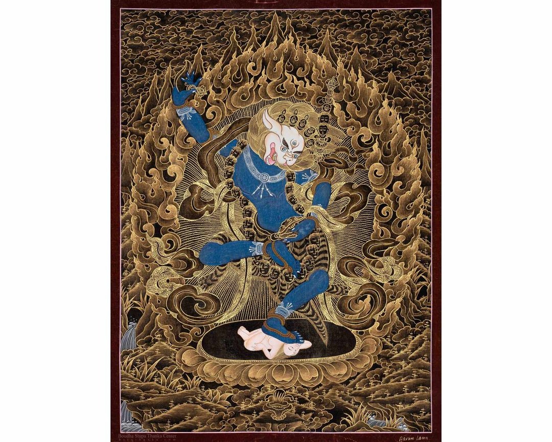 传统藏传狮头女神唐卡画作 - 墙贴/壁贴 - 其他材质 多色