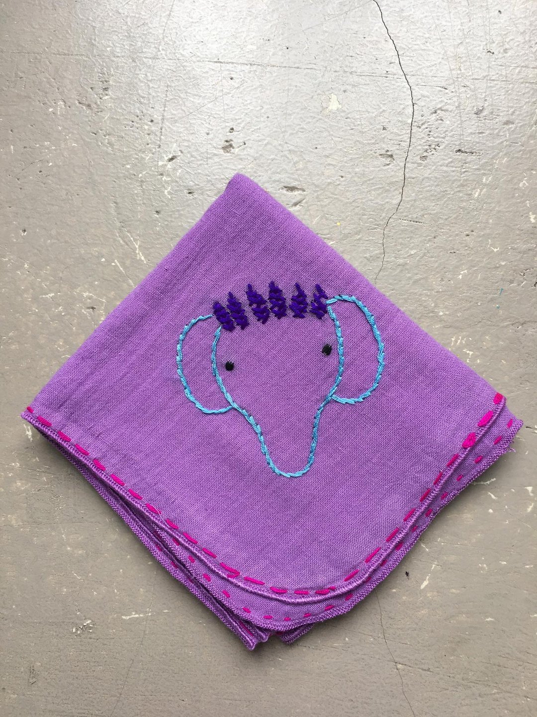 Hand Embroidery Thai Cotton Hanky - 其他 - 棉．麻 紫色