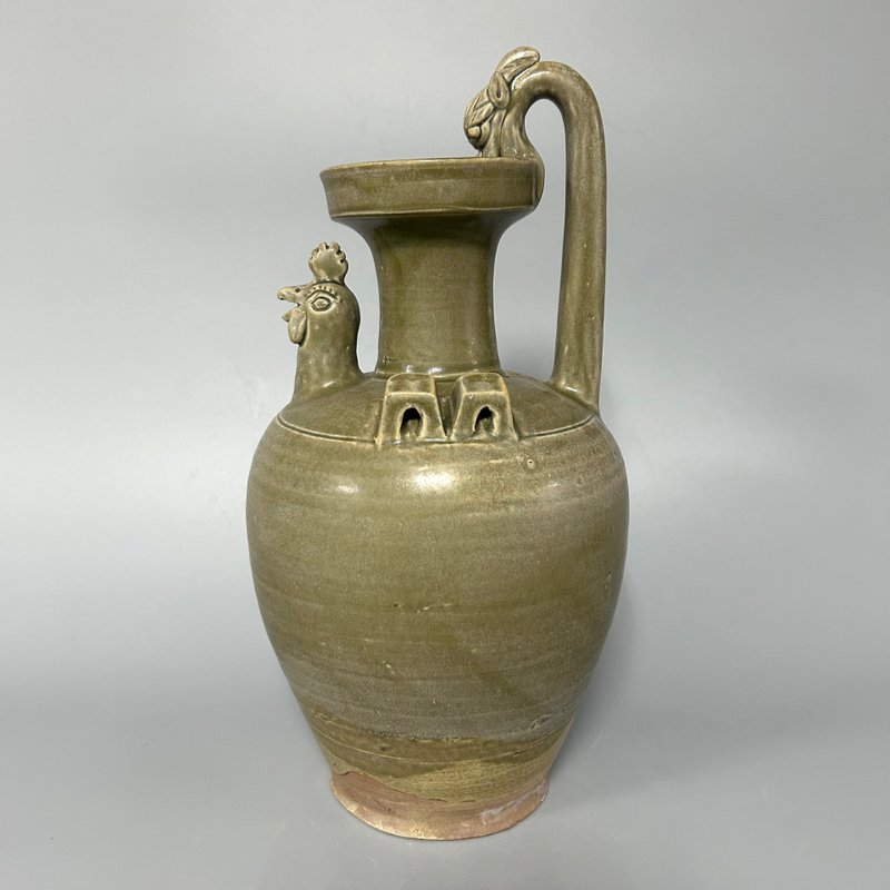 晋青釉盘口龙柄鸡首壶 - 摆饰 - 陶 卡其色