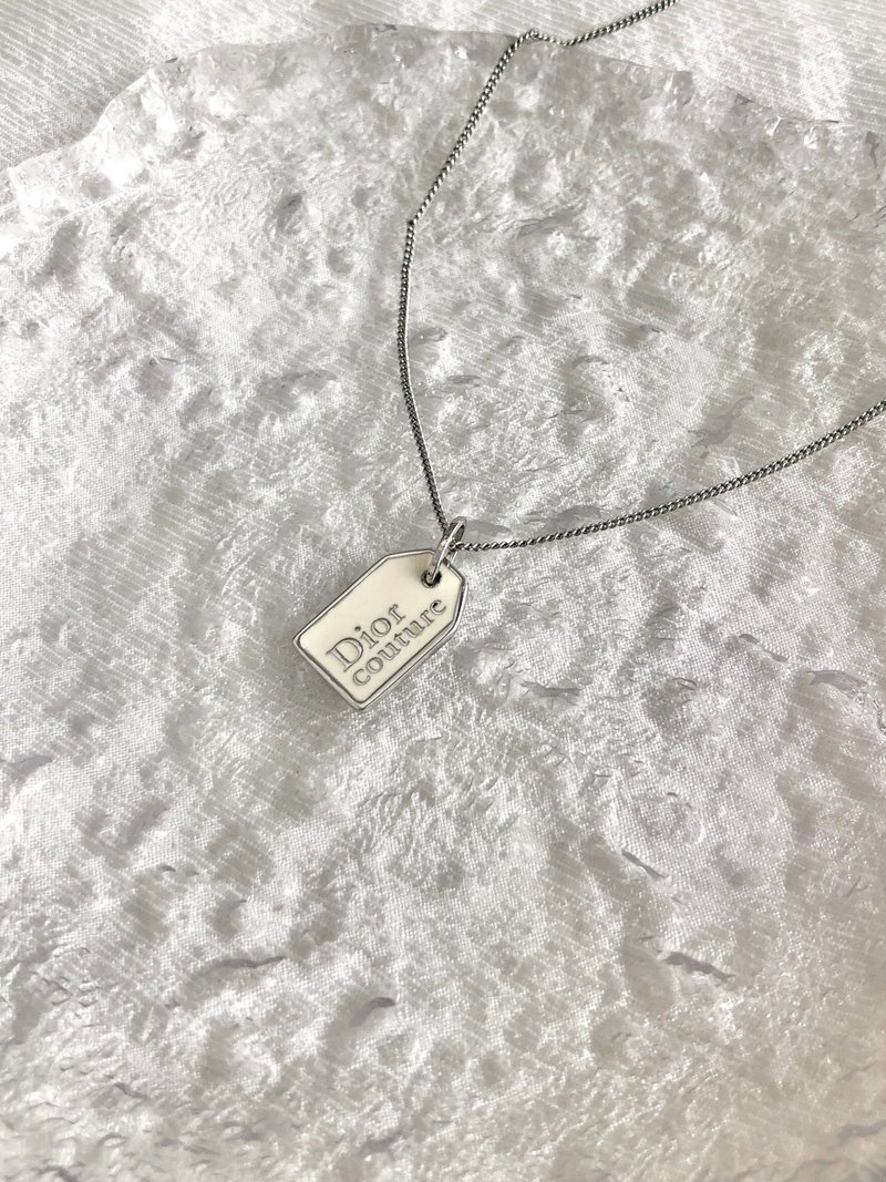 [日本直送，品牌二手包装] Christian Dior 项链白标志狗牌 复古 ncud5k - 项链 - 其他材质 白色