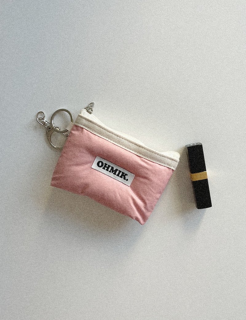 填充式零钱包钥匙圈 005 玫瑰粉 - 零钱包 - 棉．麻 粉红色