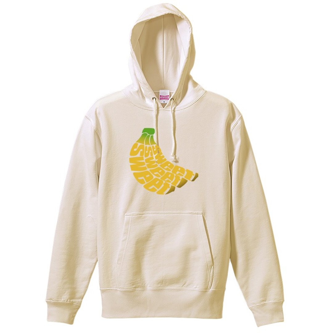 [Sweat hoodie] banana - 中性连帽卫衣/T 恤 - 棉．麻 白色