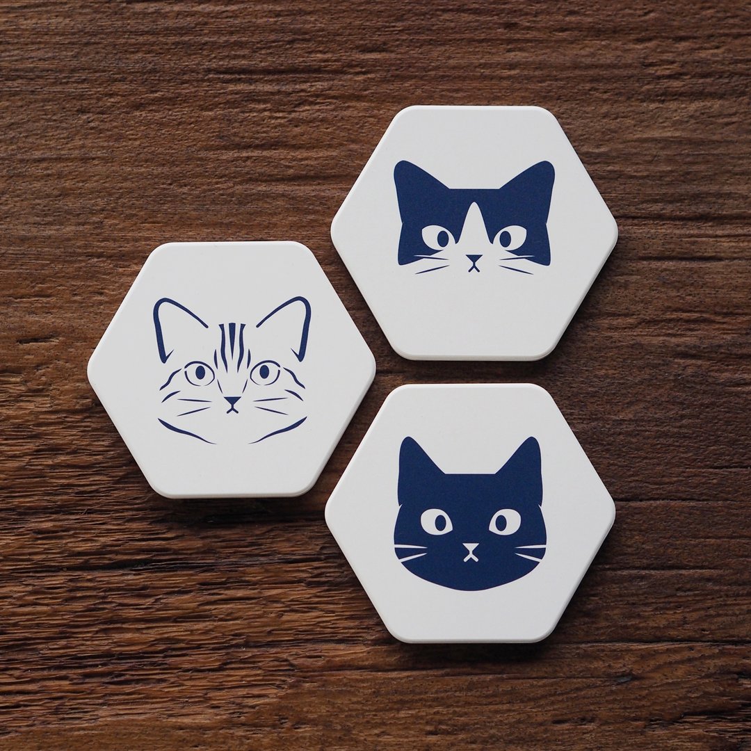 猫咪陶瓷杯垫【浪猫救援计划】3款 - 其他 - 瓷 白色