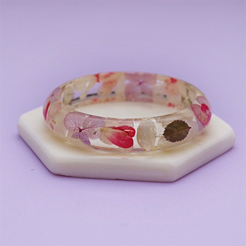 花说 / 玫瑰花真花手镯 / 紫色系 / 干燥花永生花 / 手环 /独一无二 - 手链/手环 - 植物．花 紫色