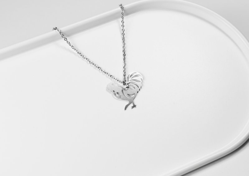 十二生肖─鸡 项链【迷你款】_动物系列_造题 - 项链 - 其他金属 银色