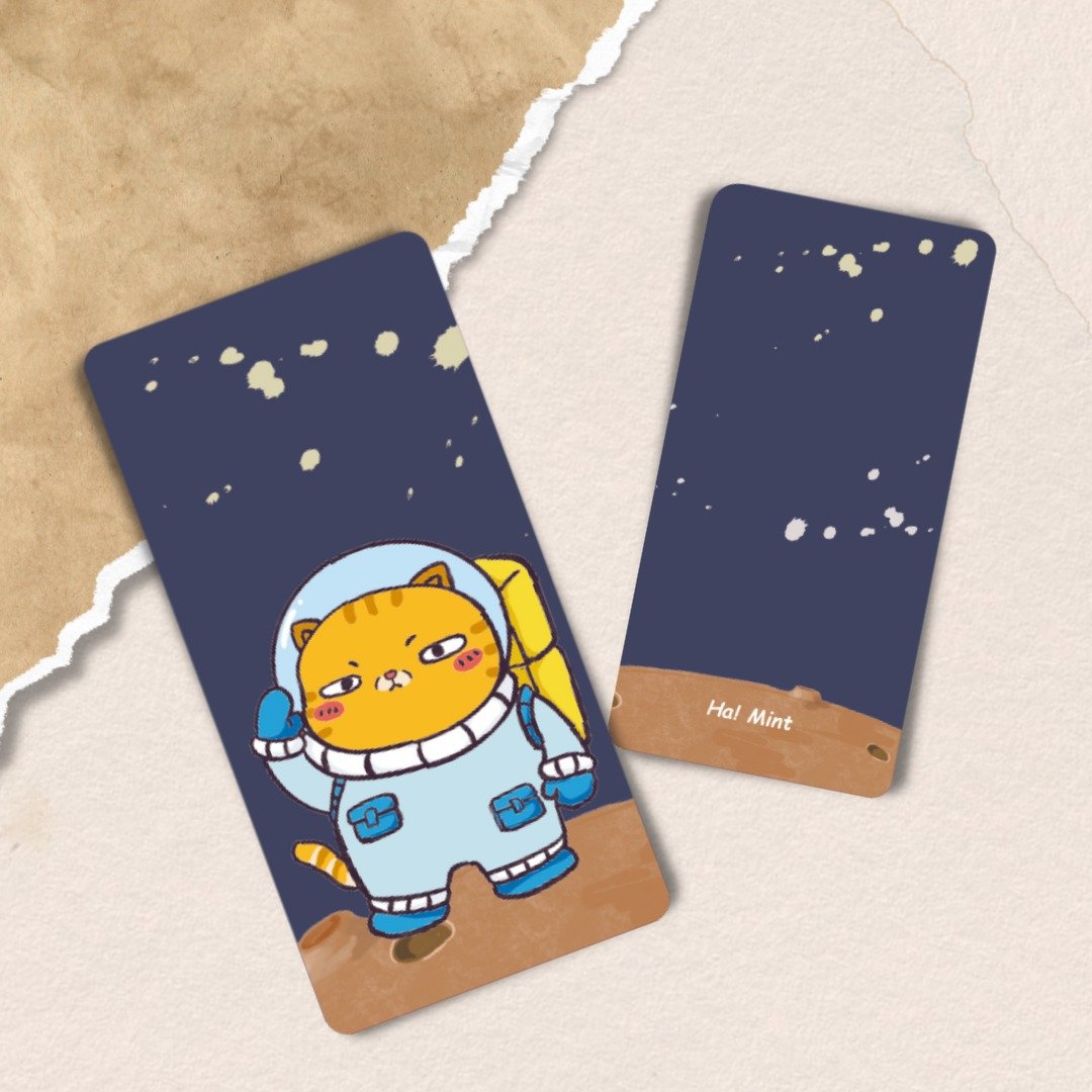 宇宙系列/ 书签/猫 - 书签 - 纸 蓝色