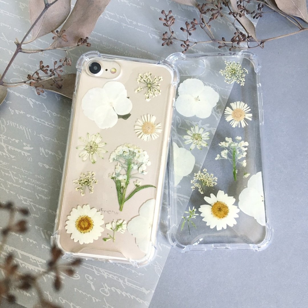 梨花白 情人节礼物 干燥花手机壳 iPhone 14 Pro - 手机壳/手机套 - 植物．花 白色