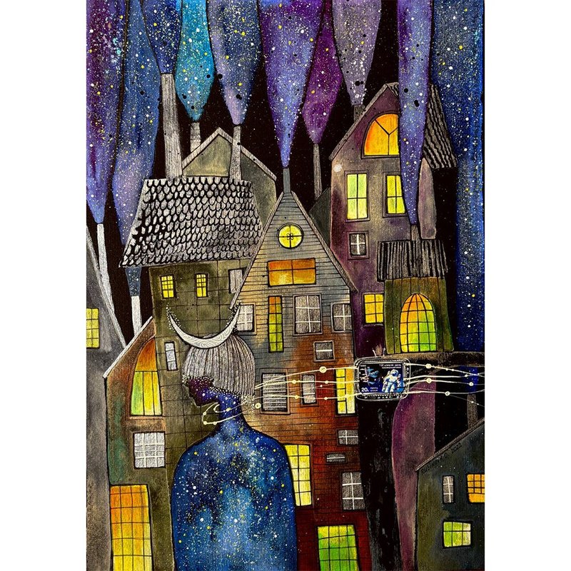 Wanderer 画作 原创艺术 奇幻壁挂艺术 黑纸艺术品 - 墙贴/壁贴 - 纸 黑色