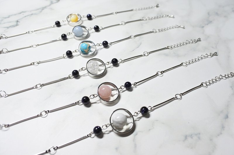 【恒星运转】天然石手链 - 手链/手环 - 其他金属 多色