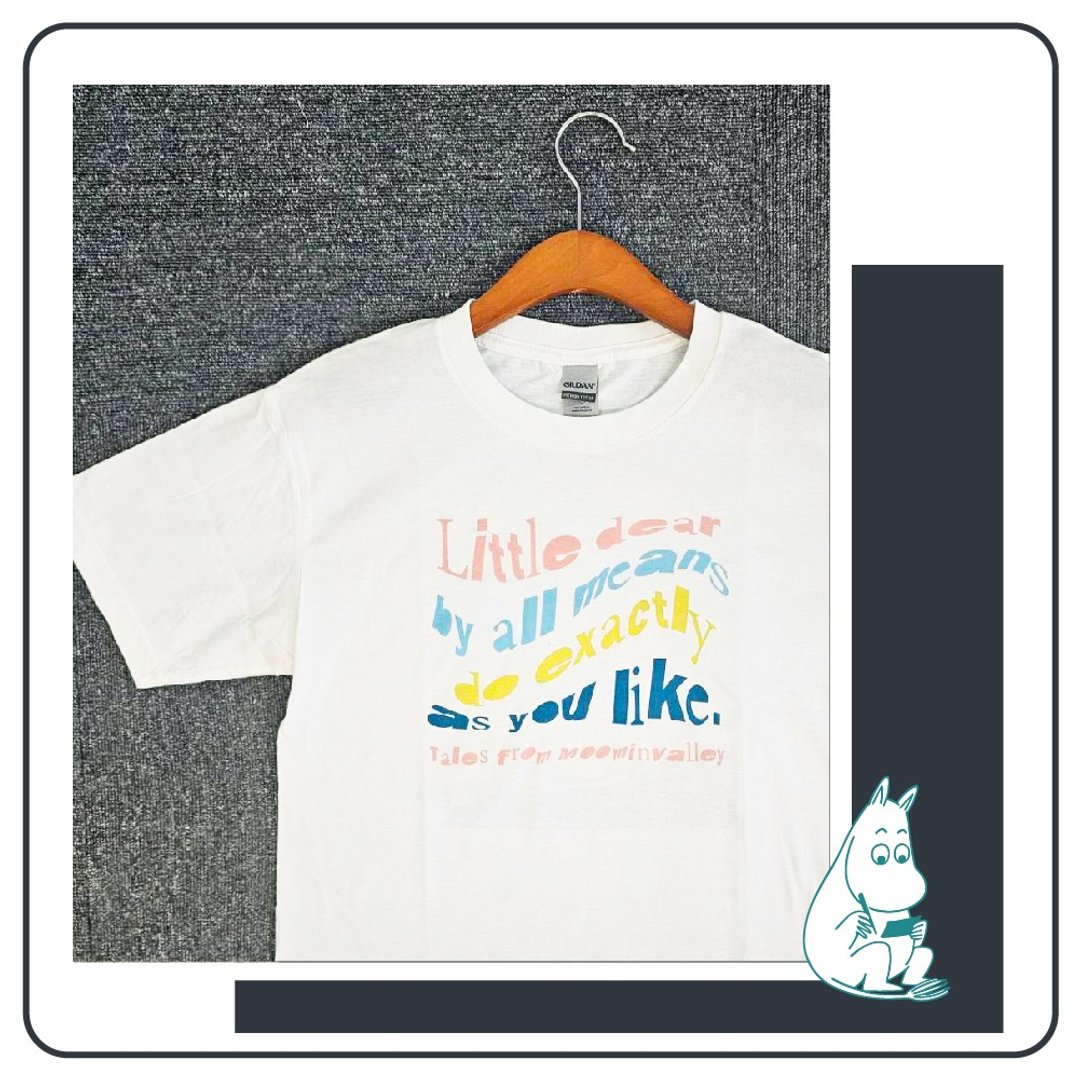 MOOMIN授权 | 79中性短袖T-Shirt (白/黑) - 女装 T 恤 - 棉 
