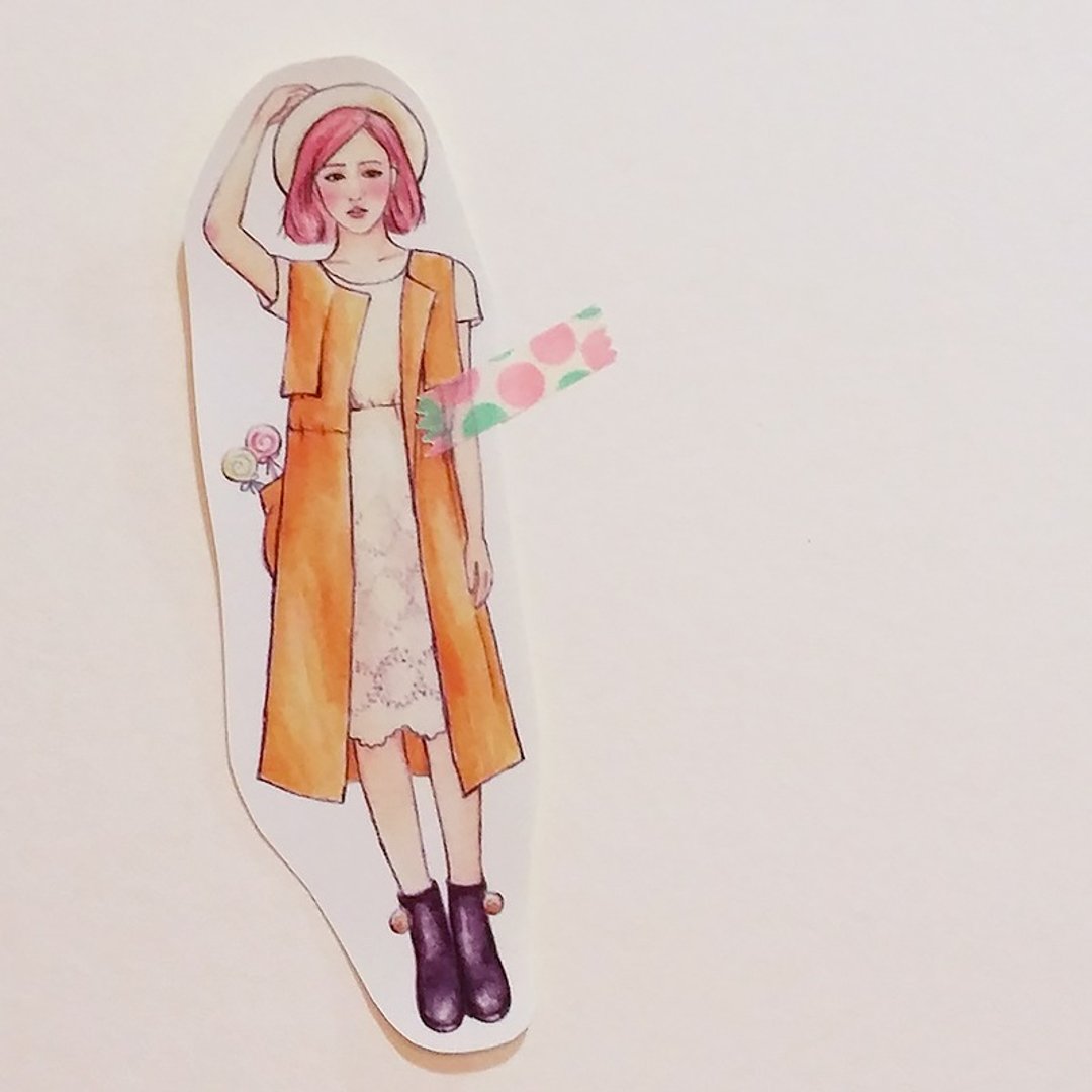 ✦口袋糖果女孩 / 全身单张贴纸 - 贴纸 - 纸 