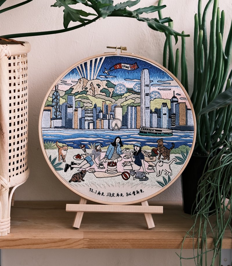 梦想朝圣之路-定制化刺绣30X30cm - 订制画像 - 棉．麻 