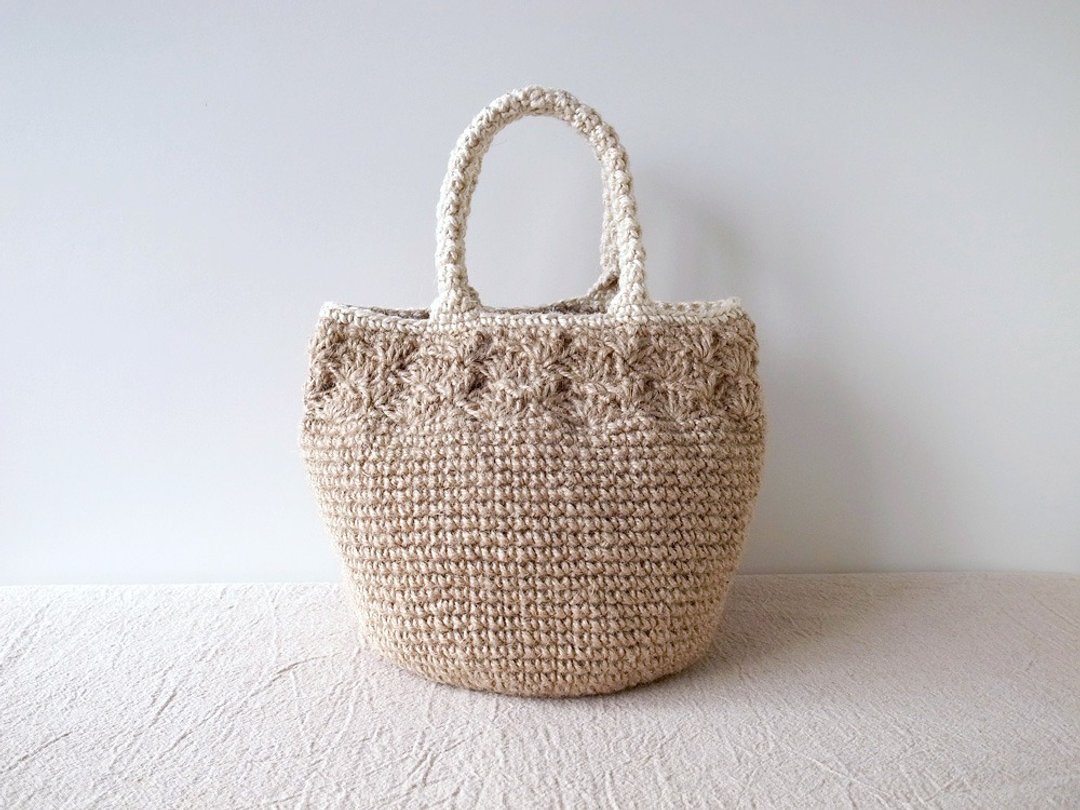 Twine bag shell - 手提包/手提袋 - 棉 卡其色