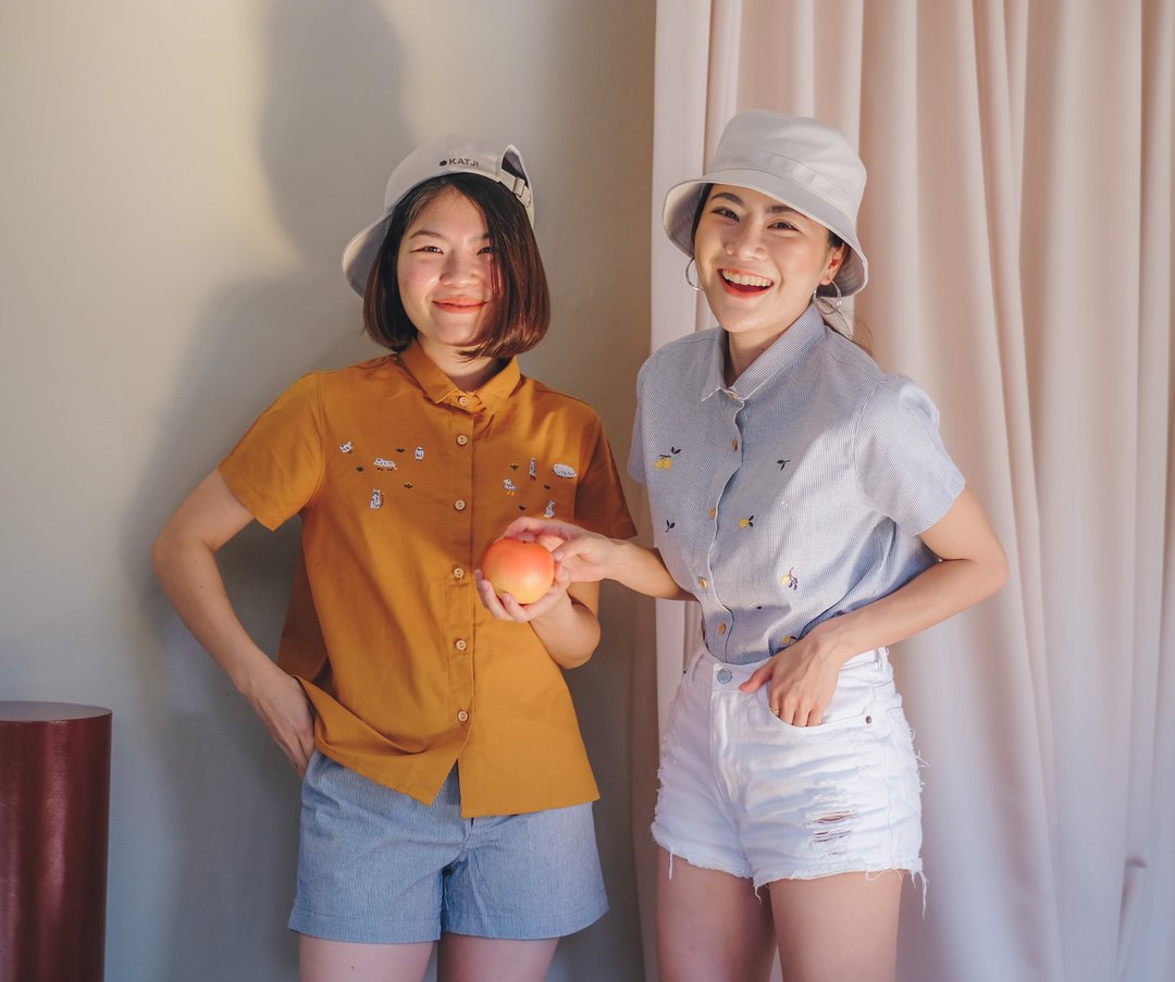 Basic 基本款棉质芥末黄色短袖衬衫 猜猜我是谁系列 S/M - 女装衬衫 - 棉 黄色