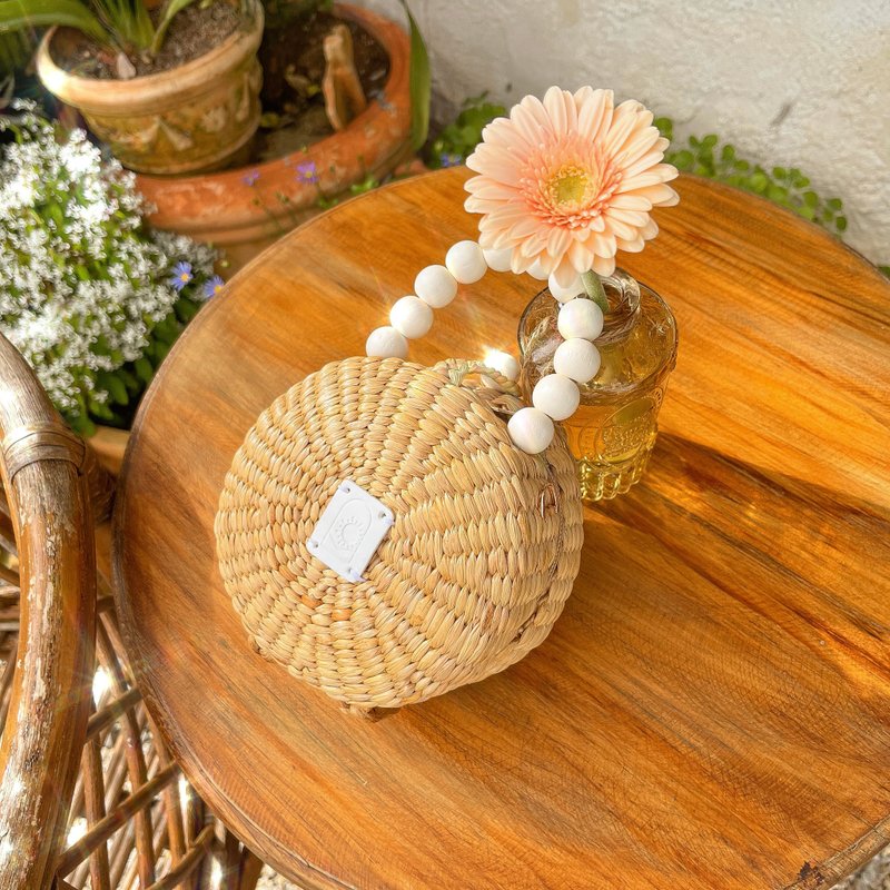 WHITE LIME SUNDAE Edition (Handwoven Water Hyacinth Bag) - 其他 - 植物．花 卡其色