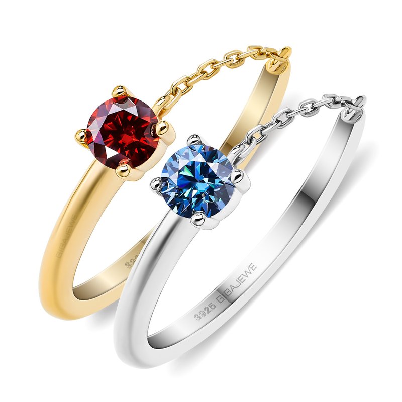 莫桑石0.1克拉戒指  多种颜色莫桑钻戒指 时尚戒指 送给她的礼物 - 戒指 - 钻石 