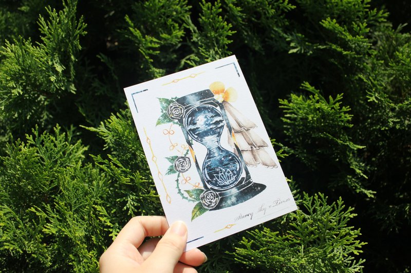 星空计时器明信片  黑纱 - 卡片/明信片 - 纸 黑色