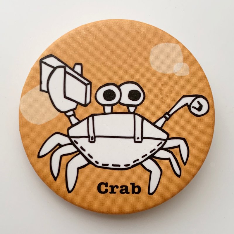 胸章海洋系列- 勤奋的螃蟹 | MonkeyCookie - 徽章/别针 - 塑料 透明