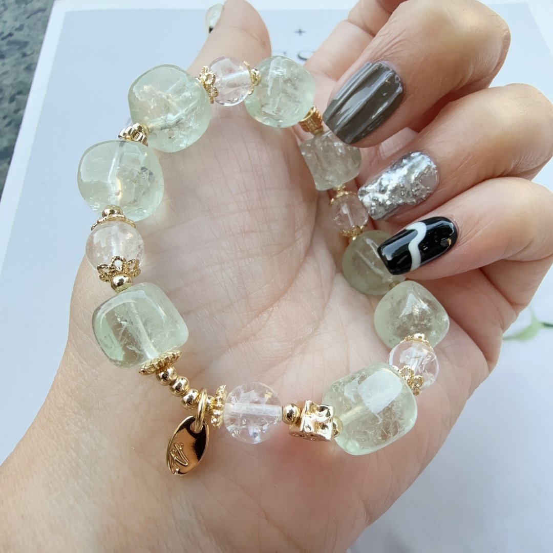 森静之诗.心愿成真/高品绿水晶随型利姆利亚水晶手链 - 手链/手环 - 水晶 