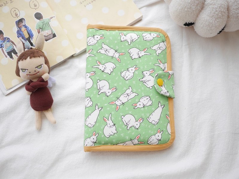 宝宝手册套 妈妈手册套 书套 可放二本手册 绿底兔兔款 - 其他 - 棉．麻 绿色