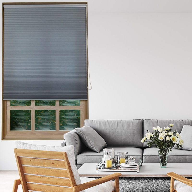 灰蓝单循环珠链半遮光蜂巢帘 (Royal Gray) - 门帘/门牌 - 聚酯纤维 