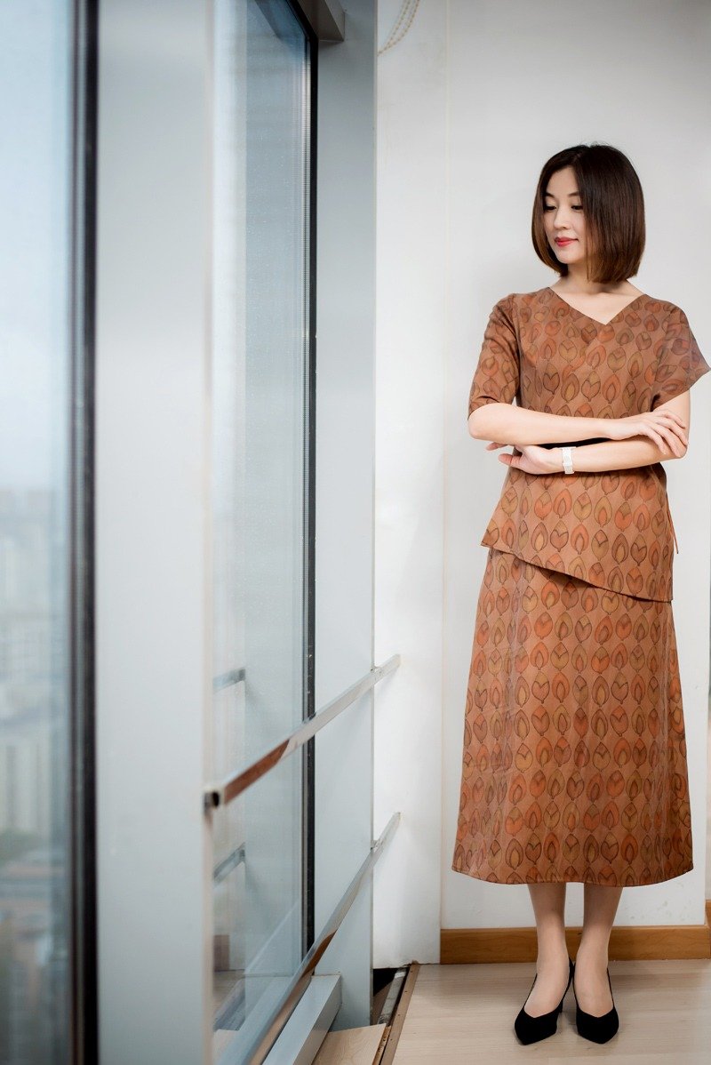 【品祥云纱】秋季新款连衣裙 一叶一菩提 - 洋装/连衣裙 - 丝．绢 