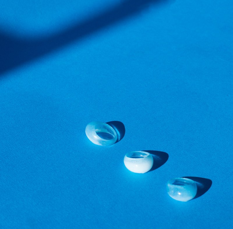 BB RING  蓝色渐层戒指 - 戒指 - 树脂 蓝色