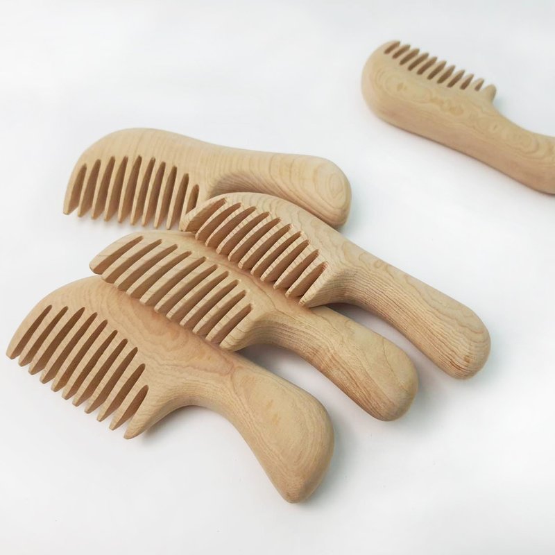 桧木手工梳 - 彩妆刷具/镜子/梳子 - 木头 咖啡色