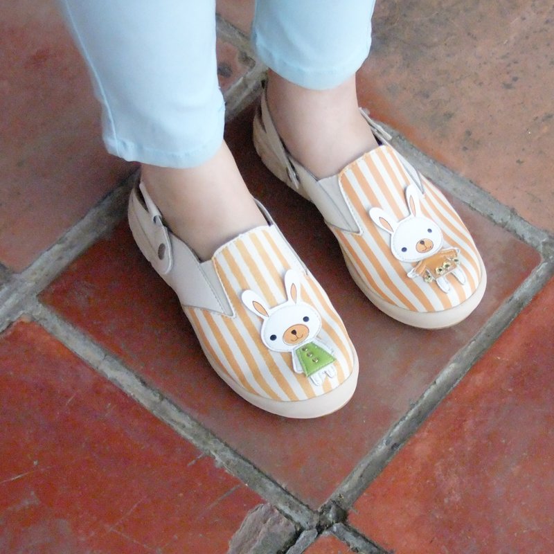 [瑞比兔]卡哇伊姊妹花｜Taroko超轻童趣手工鞋 - 女款休闲鞋 - 聚酯纤维 多色