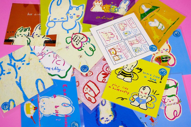 【心意卡】Shuku & Somi Postcard 明信片 | 情人节生日心意卡 - 卡片/明信片 - 纸 多色