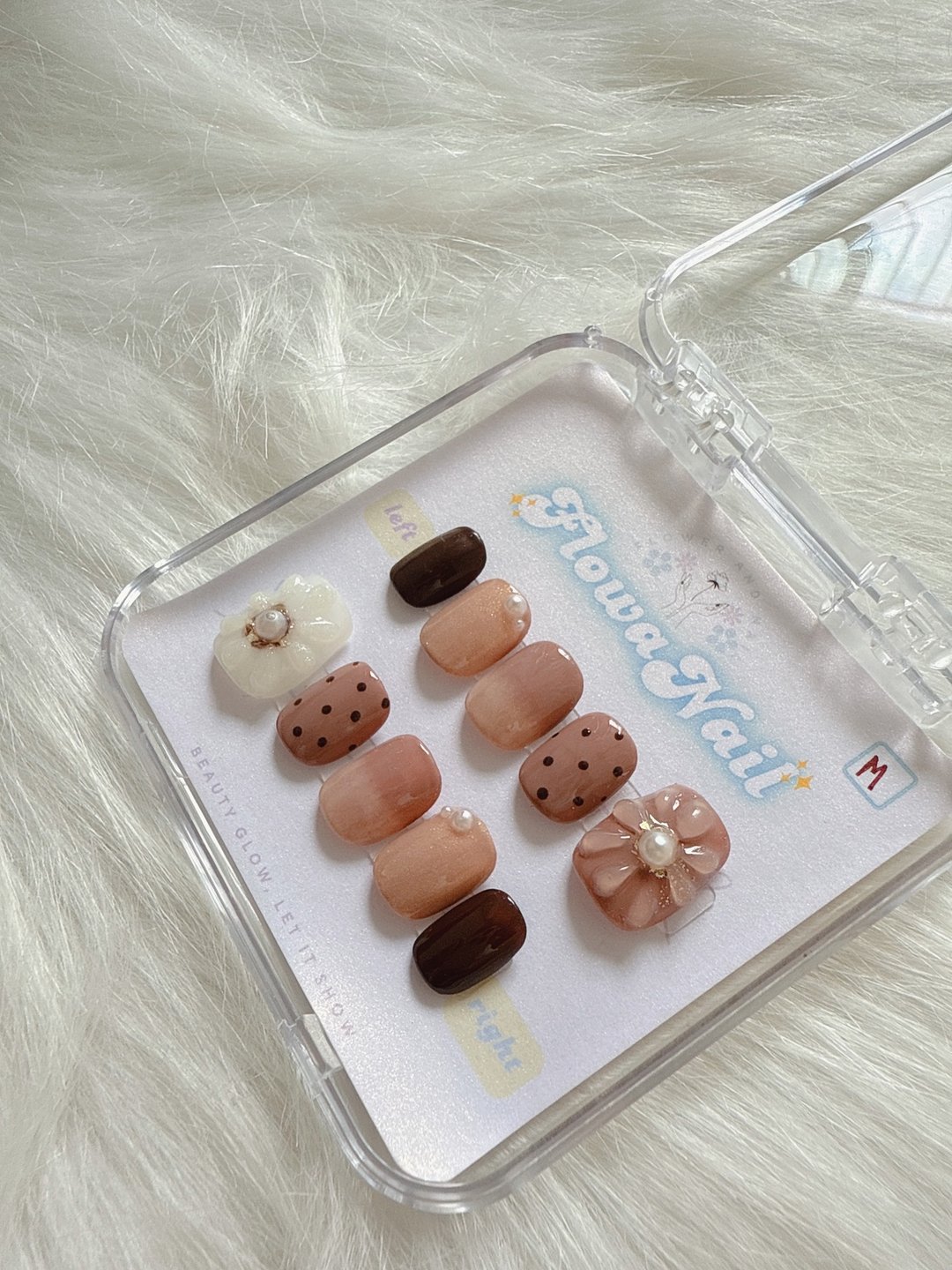 【定制】手工穿戴甲 | Chocolate boba milk tea | No. M3 - 指甲油/指甲贴 - 其他材质 咖啡色