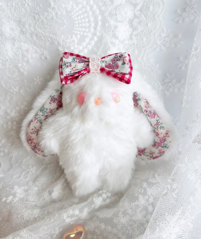 毛绒玩具 布偶 兔子 蓬松 丝带 Liberty布 ぷりゅうさ plume - 玩偶/公仔 - 聚酯纤维 白色
