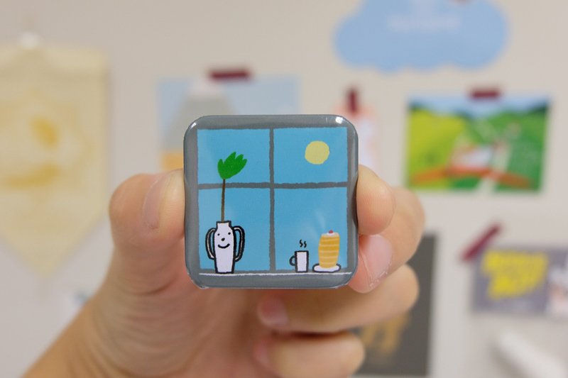 In his view - Sunny badge - 徽章/别针 - 其他金属 蓝色