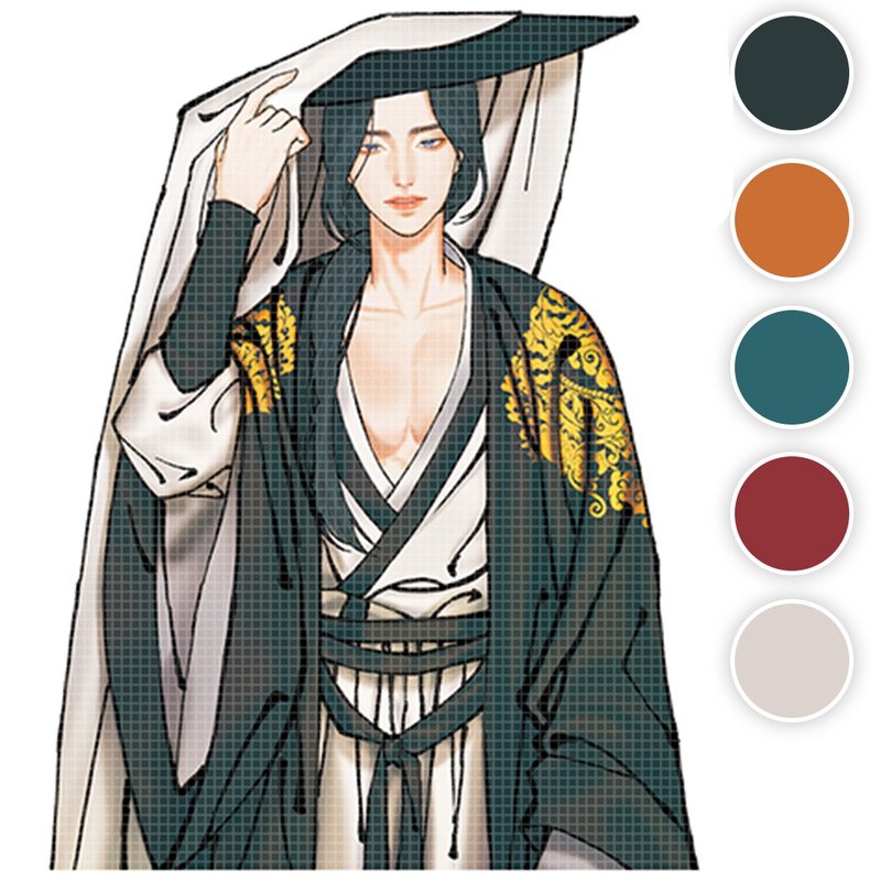 biryong (5色) 13 (honne market) 人物贴纸 男孩贴纸 blackraccoon - 贴纸 - 纸 