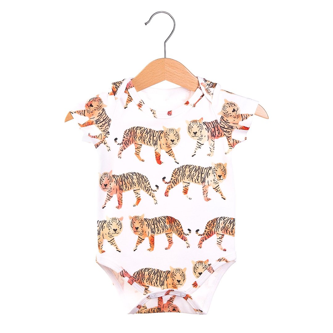 Tigers baby bodysuit, baby boy bodysuit, baby girl bodysuit, baby onesie - 包屁衣/连体衣 - 棉．麻 多色