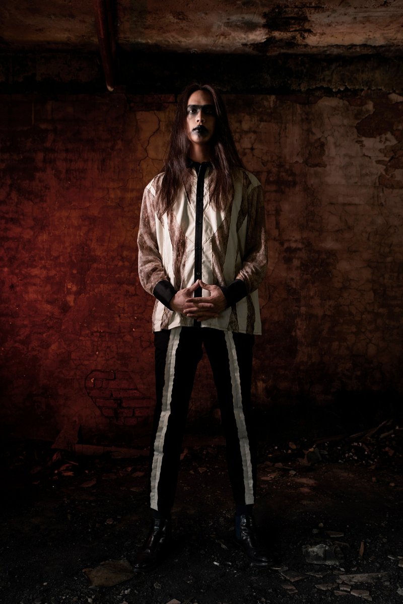 烧边腐朽感蕾丝衬衫(181T05) - 男装衬衫 - 棉．麻 多色