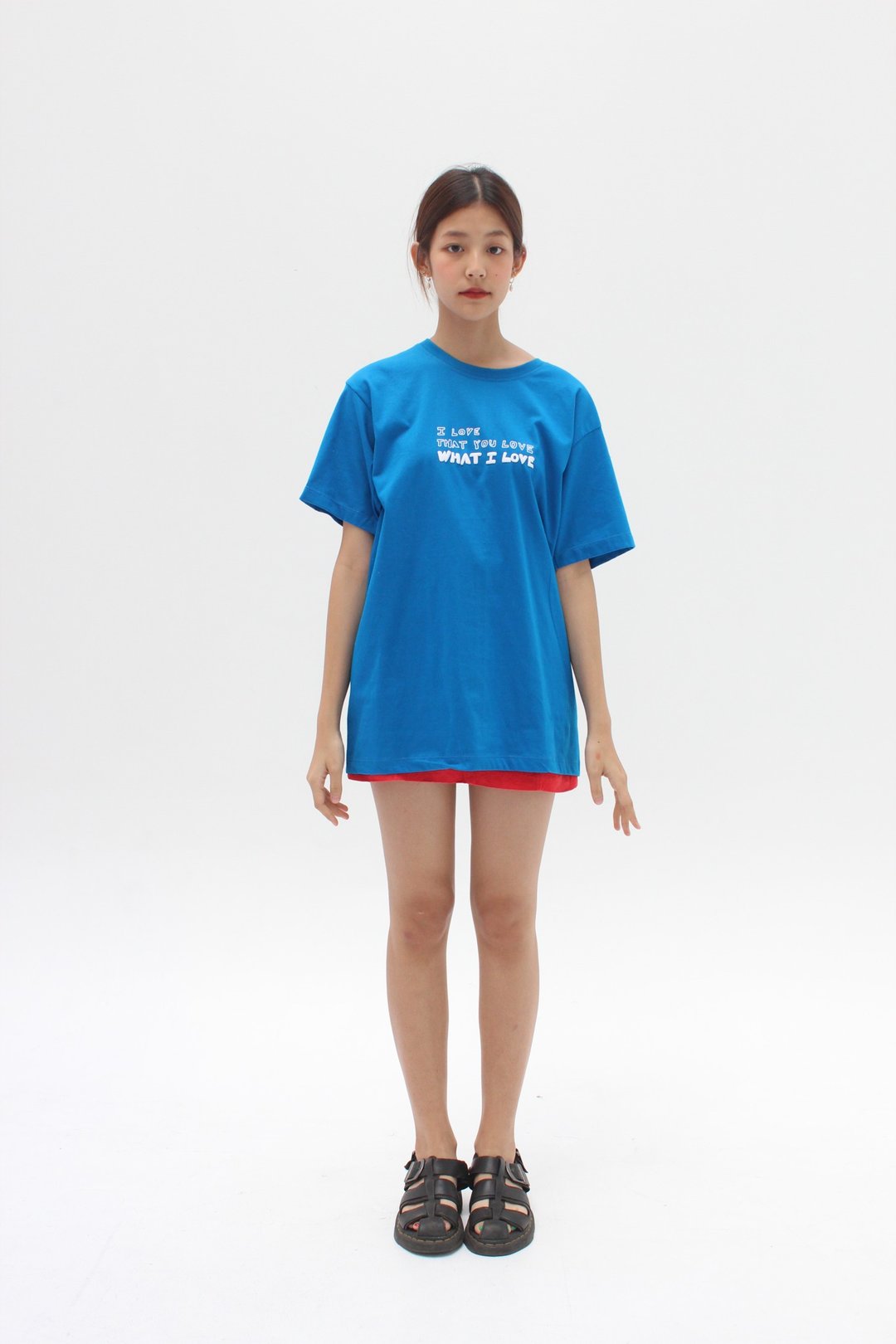 I love that tee blue - 中性连帽卫衣/T 恤 - 棉．麻 