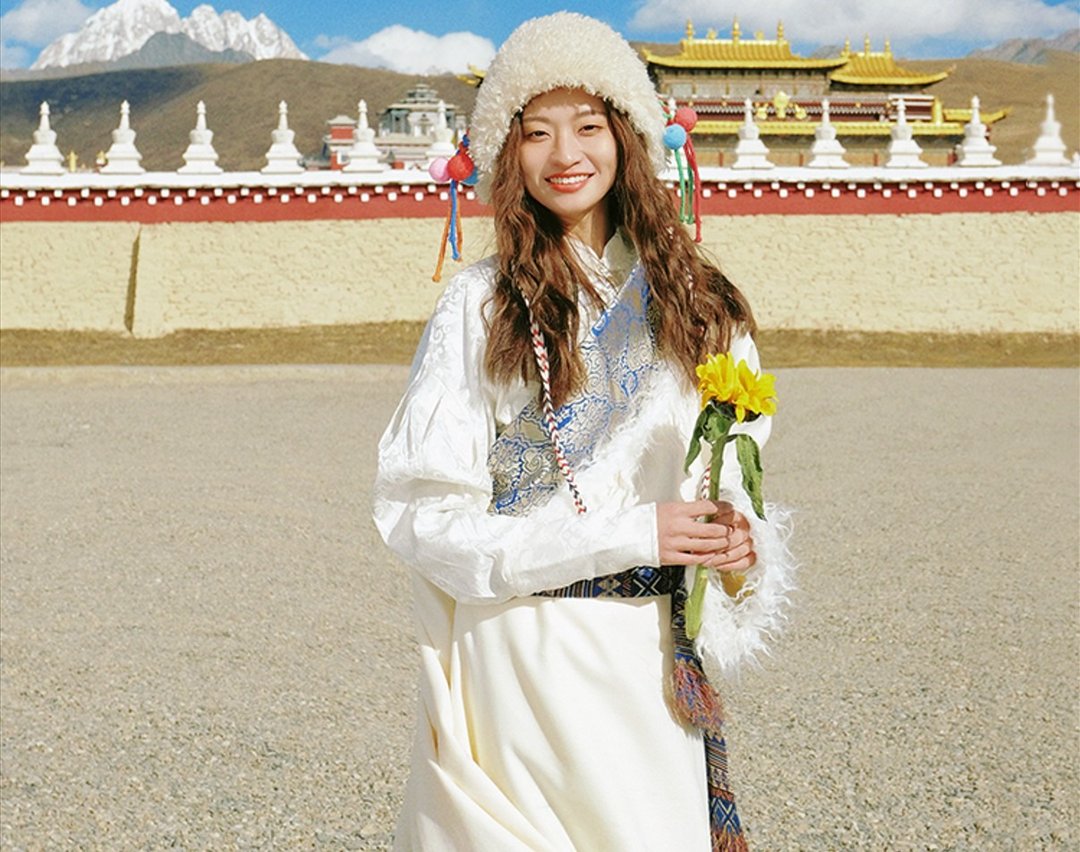 半溪明月 新中式复古藏服 旅拍藏袍/襯衣 - 女装上衣 - 其他材质 白色