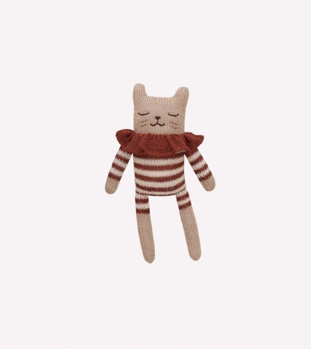 小猫针织玩具/西耶娜条纹连身裤 - 玩具/玩偶 - 羊毛 