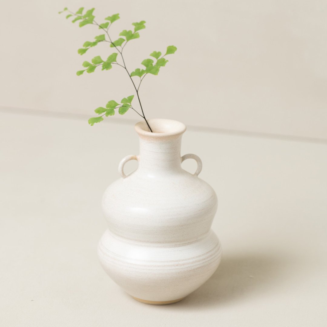 圈圈圆圆-花器 - 花瓶/陶器 - 陶 白色