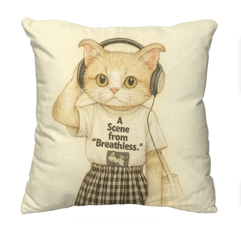 The Neko Ladies时尚猫咪抱枕 │ 耳机猫 - 枕头/抱枕 - 棉．麻 多色
