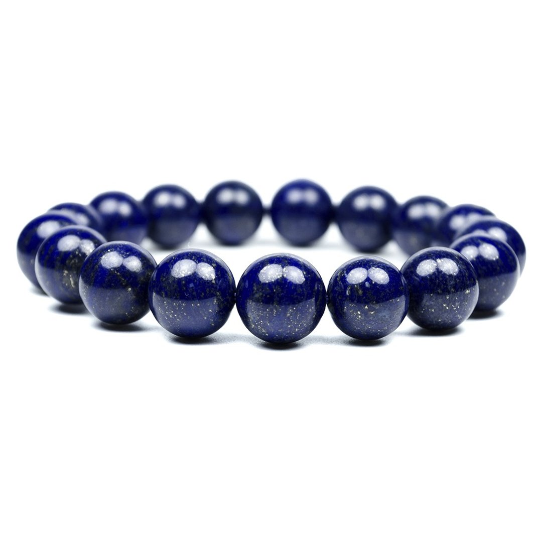 【正佳珠宝】天然青金石 深海湛蓝 12mm 青金石手珠 - 手链/手环 - 半宝石 蓝色