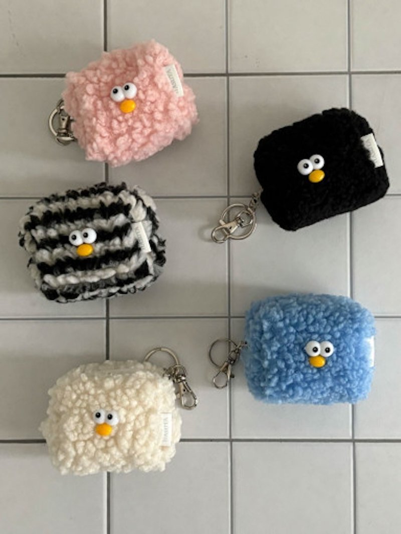 绒毛小包钥匙圈 - 化妆包/杂物包 - 聚酯纤维 多色