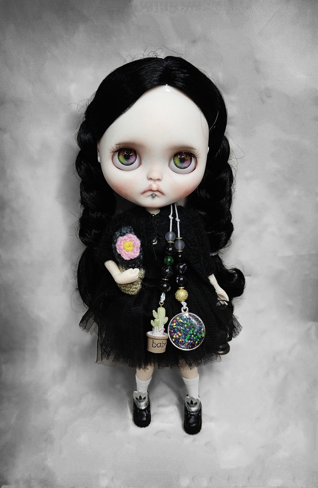 Wendy Addams Custom Blythe Doll Ooak Blythe - 玩偶/公仔 - 塑料 黑色