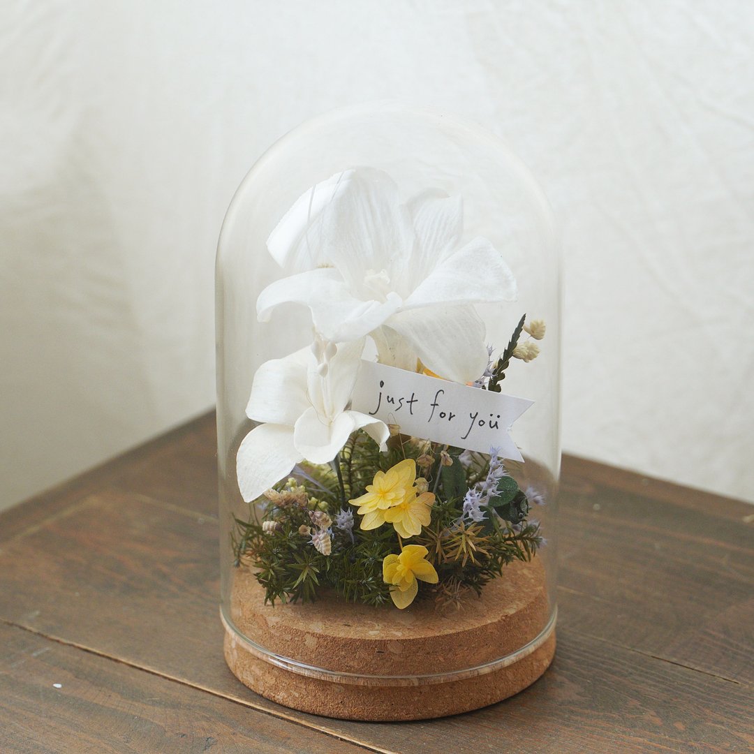 【玻璃系列】山谷中盛开的百合花 / 永生花 - 干燥花/捧花 - 植物．花 