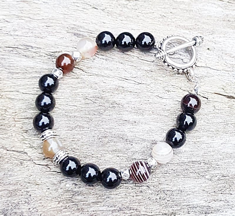 暗夜幻梦-曙光手链 天然石手创 极简几何 个性化 圣诞节 情人节 - 手链/手环 - 宝石 卡其色